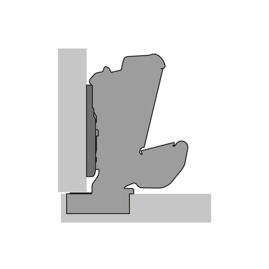 Bisagra de gran ángulo Sensys, con resalte cero y amortiguación integrada de Hettich 165º