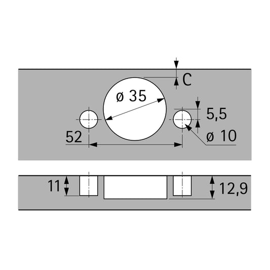 Bisagra de librillo angular Sensys W90 con amortiguación integrada de Hettich 95º