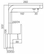 Grifo de cocina serie Capri
